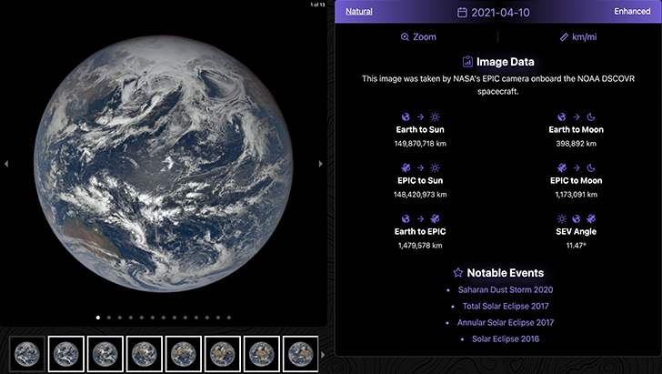 Earth Polychromatic Imaging Camera Screenshot